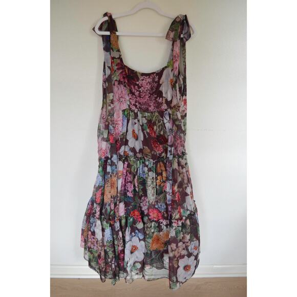 Anthropologie Geisha Designs Isabella Dress Womens 10 Fairy Whimsical Brown - Picture 2 of 7